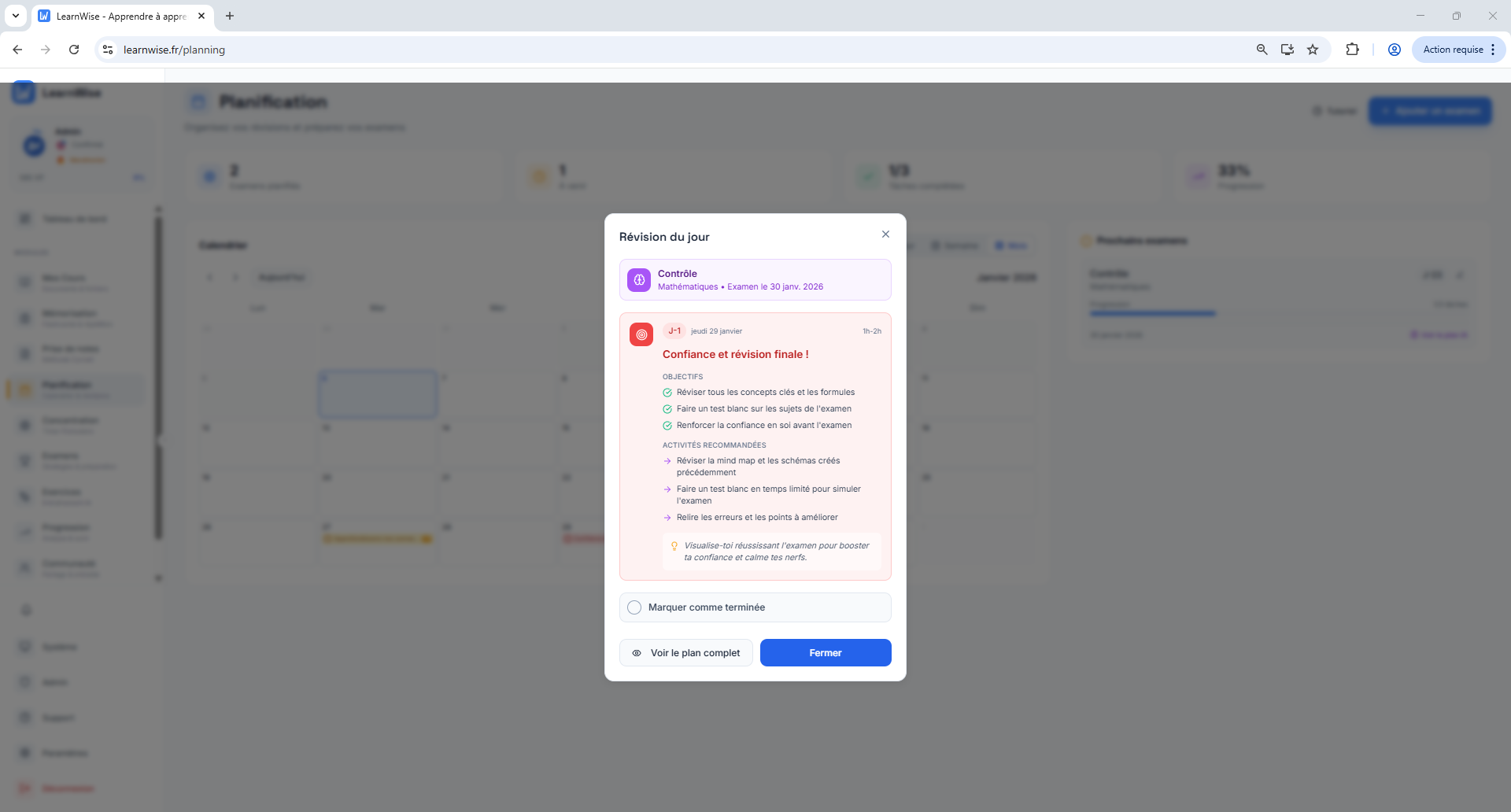 Révision du jour - Confiance et révision finale